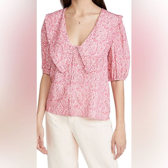 WAYF Amie Button Up Blouse - Picture 3 of 14